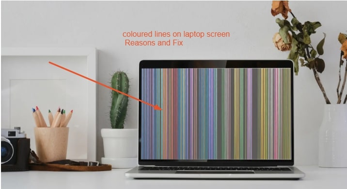 coloured lines on laptop screen
